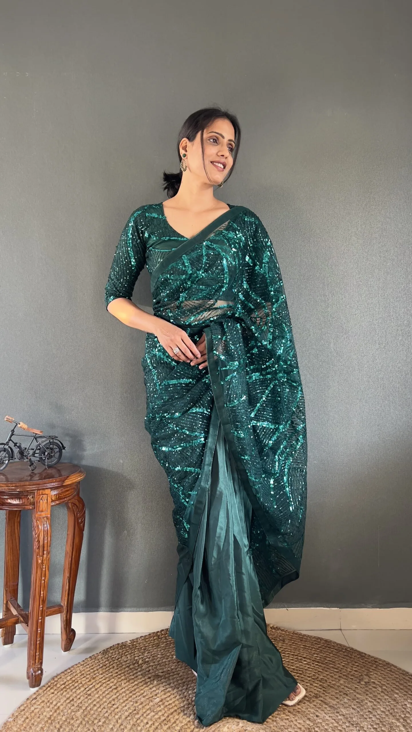 Beautiful Ready To Wear Saree With Stitched Blouse For Party Wear - Image 2