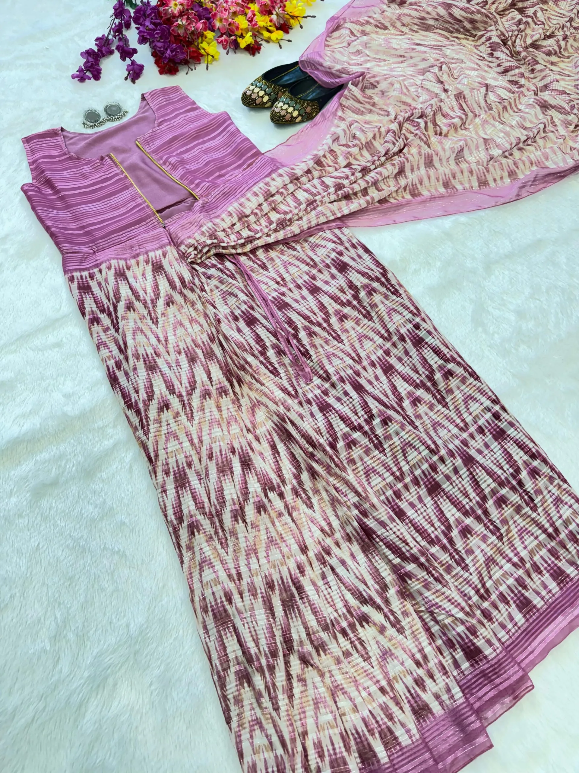 Digital Printed Zip And Go Saree  Gown - Image 5