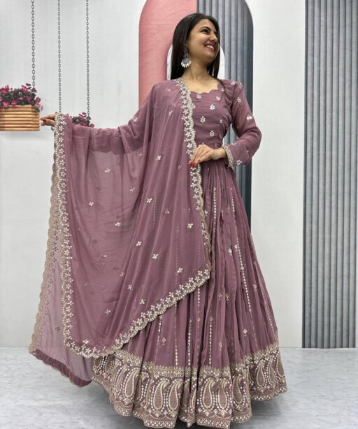 Party And Festive Wear Gown Dupatta For Women