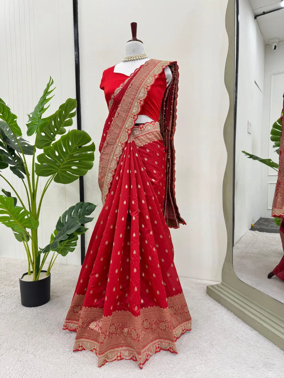 Most Trending And Beautiful Designer Wedding Wear Saree - Image 3
