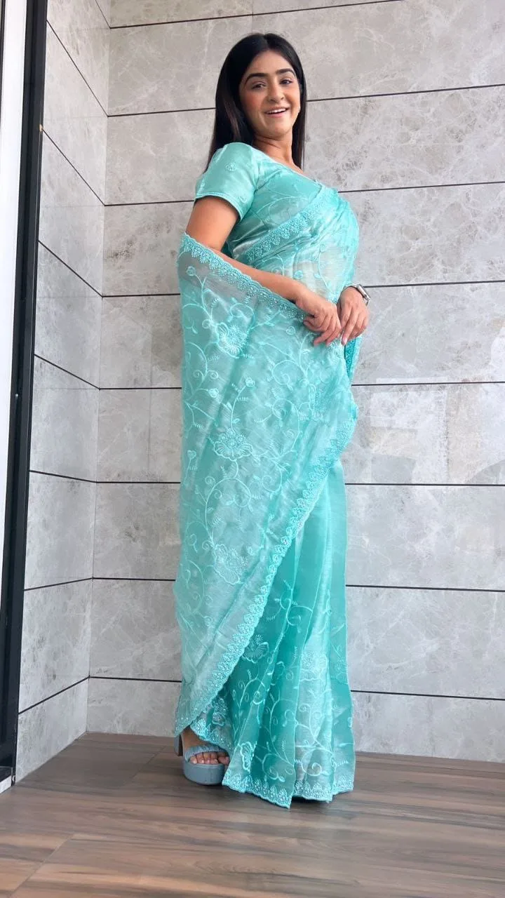 Jarkan Diamond Party Saree For Women - Image 11