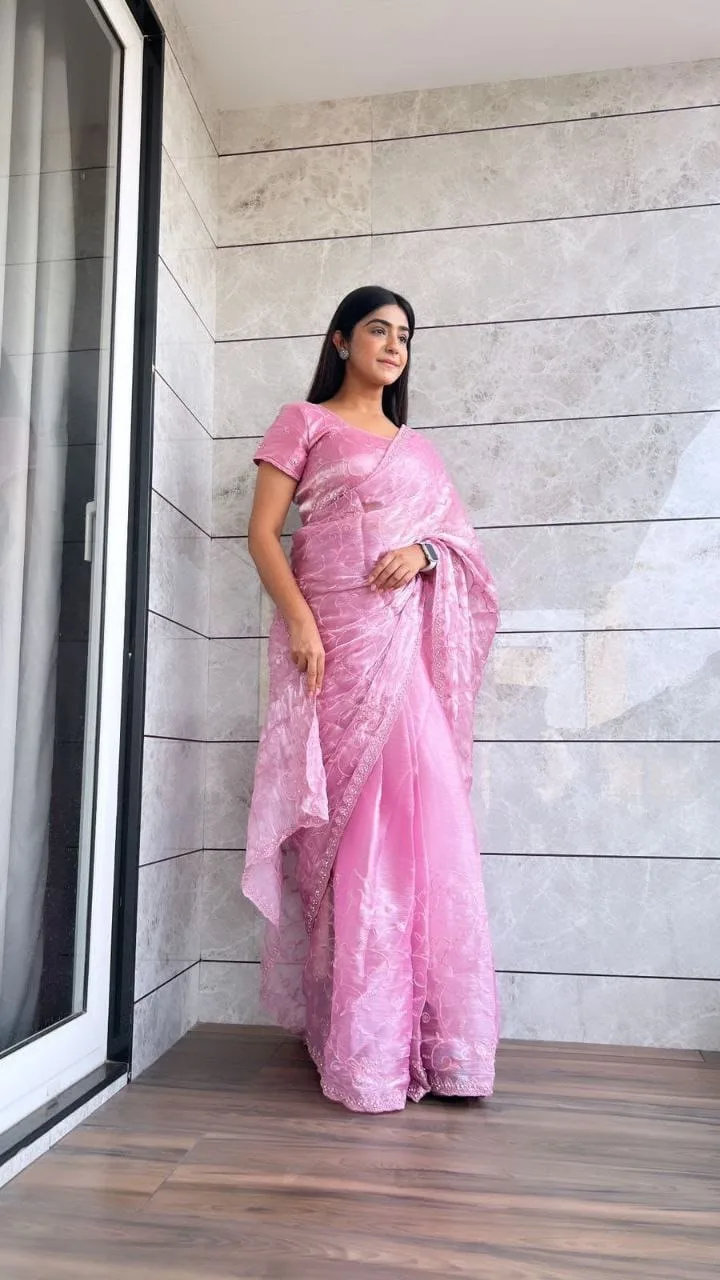 Jarkan Diamond Party Saree For Women - Image 4