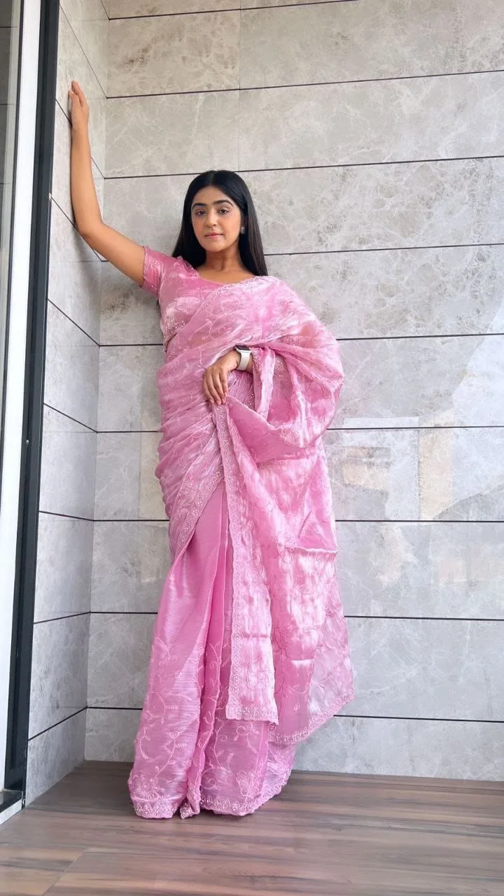 Jarkan Diamond Party Saree For Women - Image 5