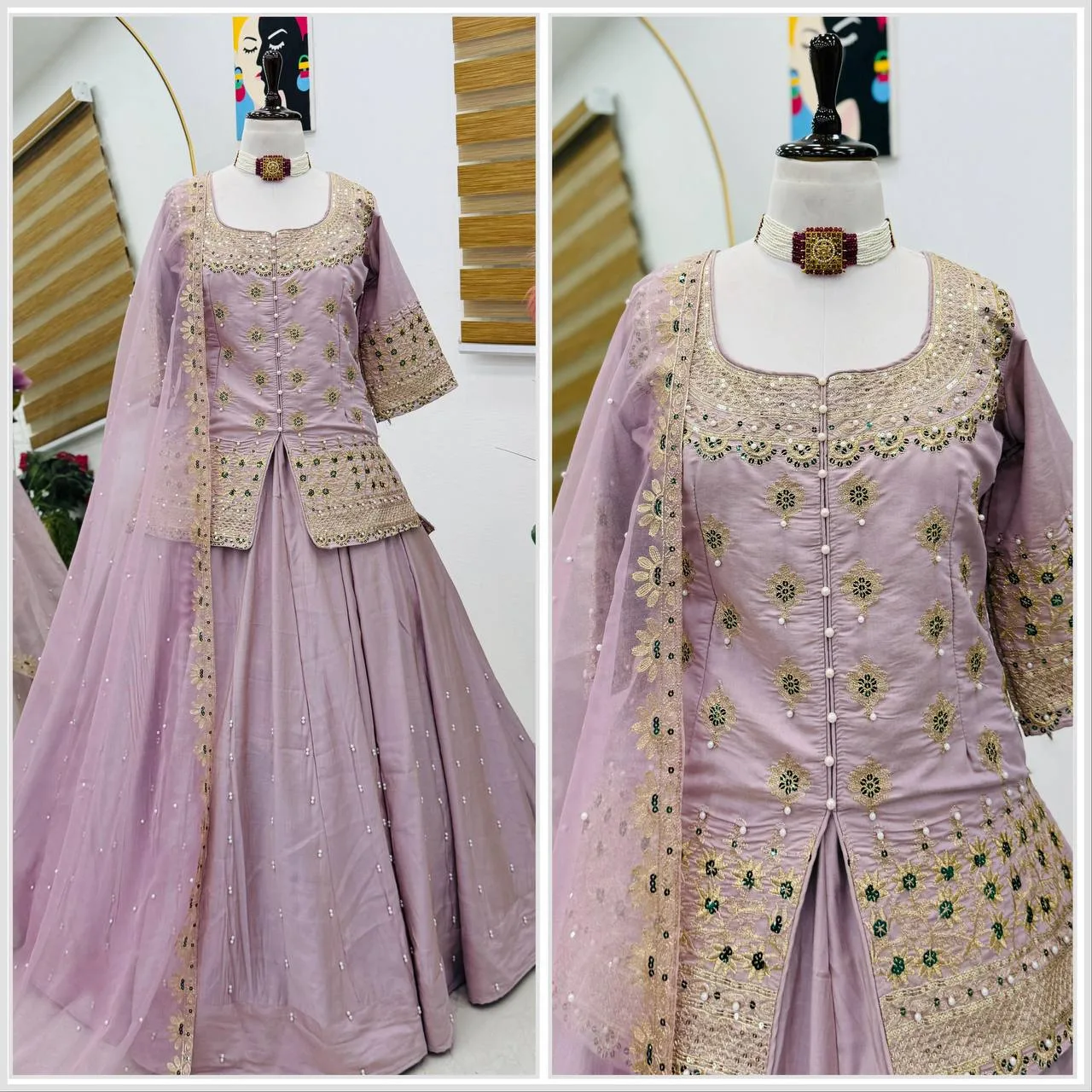 Designer Peplum Top With Lehenga For Wedding - Image 4