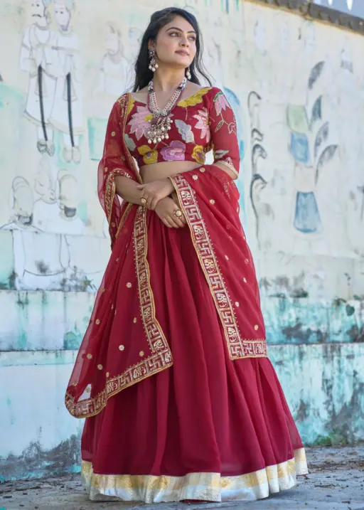 Classical Lehenga Collection Maroon Wedding Lehenga
