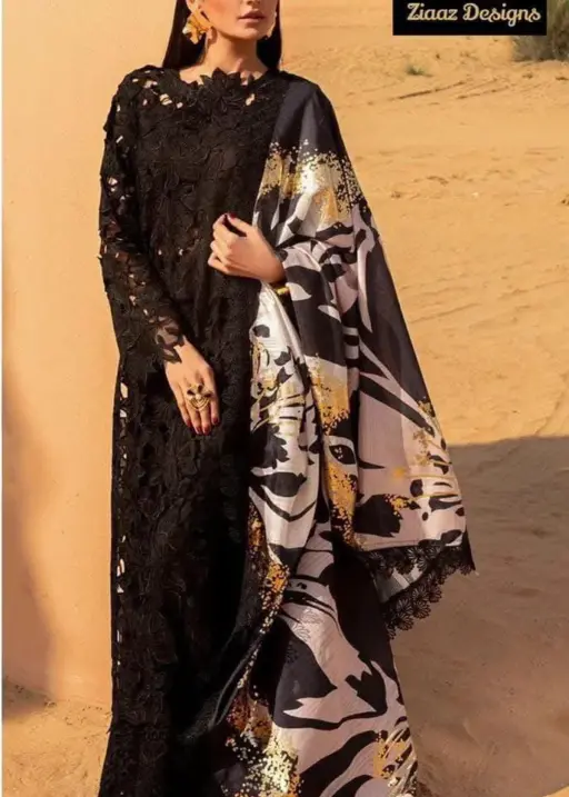 Cotton Black Pakistani Suit For Girls