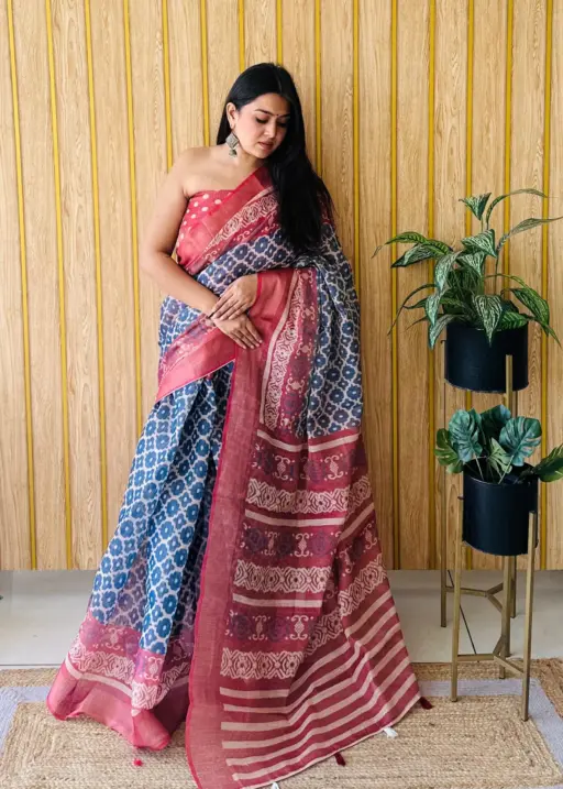 Digital Printed Silk Sarees For Festival