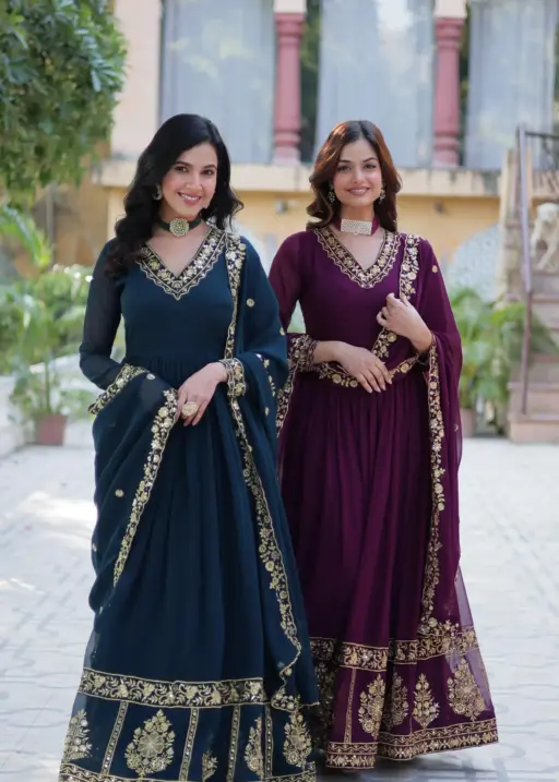 Festive Wear Georgette Gown With Dupatta