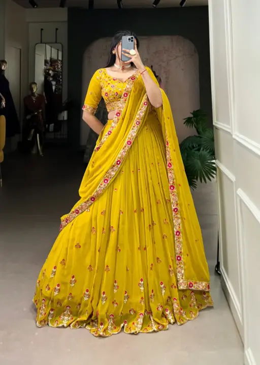 Haldi Function Readymade Lehenga For Brides Sister