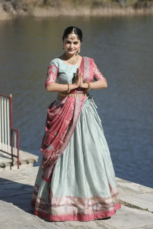 Kalamkari Peacock Printed Lehenga Choli For Wedding