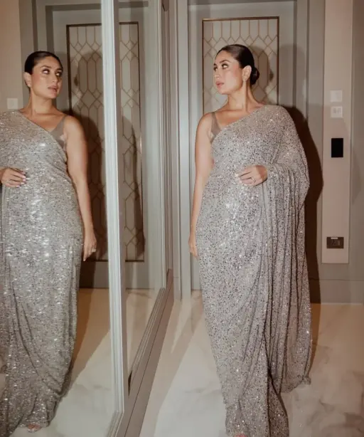 Kareena Kapoor Award Show Sequence Georgette Saree