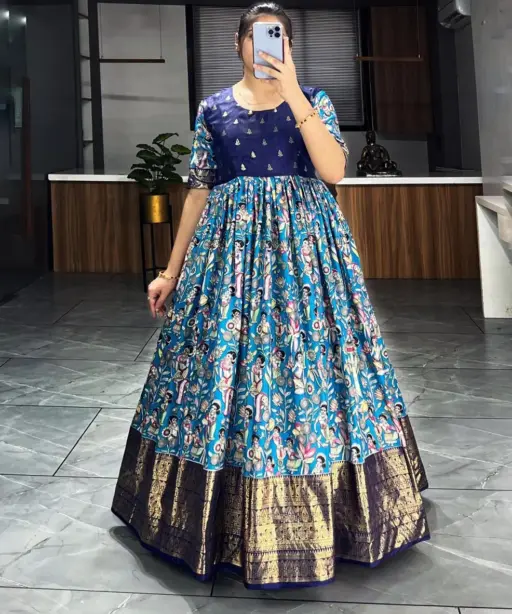 Latest Trendy Kalamkari Gowns