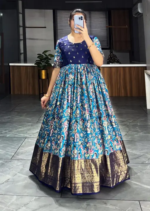 Latest Trendy Kalamkari Gowns