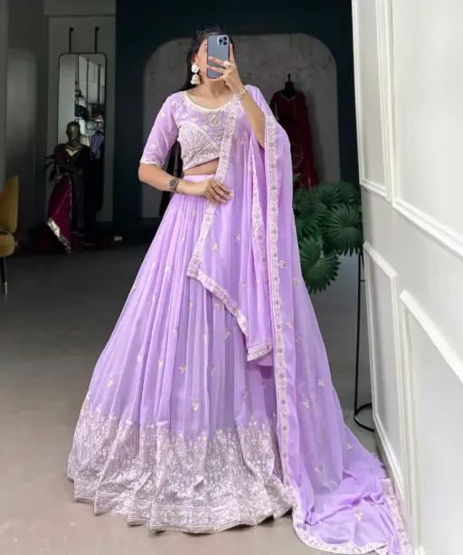 Lavender Bridesmaid Lehenga For Wedding