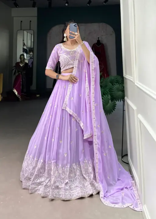 Lavender Bridesmaid Lehenga For Wedding