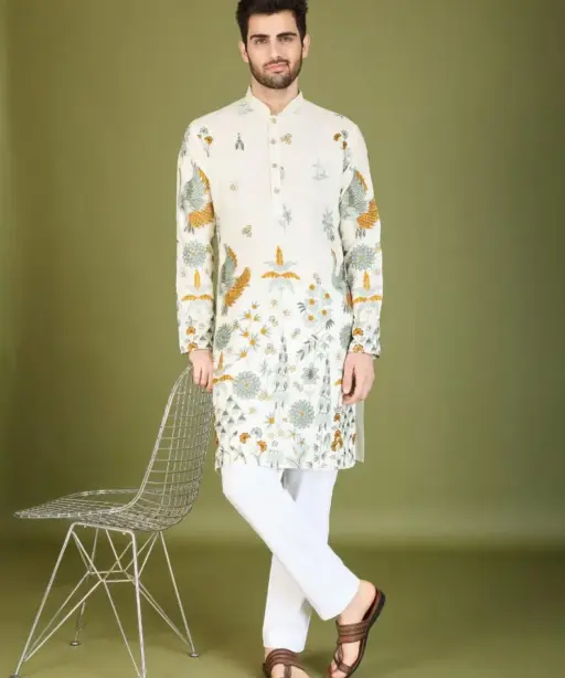 Mens Embroidery Ethnic Kurta