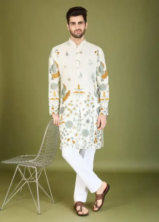 Mens Embroidery Ethnic Kurta