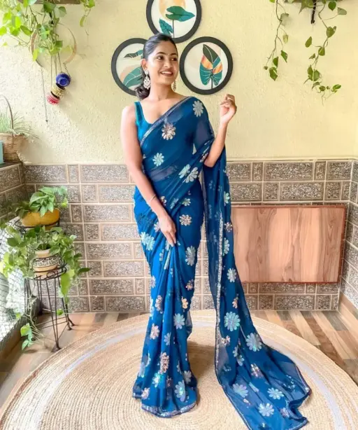 Multi Colour Sequins Saree Collection