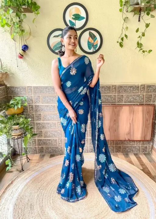 Multi Colour Sequins Saree Collection