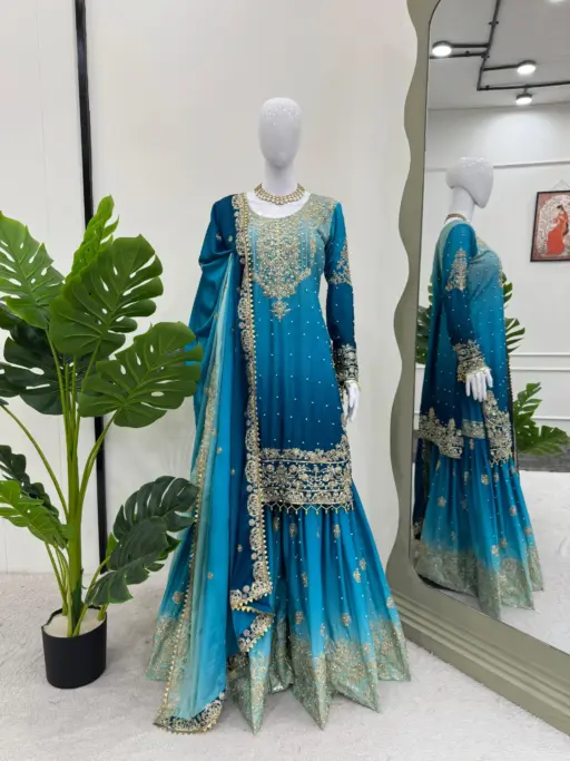 Pakistani Plazzo Salwar Suit For Ramzan Eid