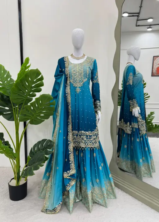 Pakistani Plazzo Salwar Suit For Ramzan Eid