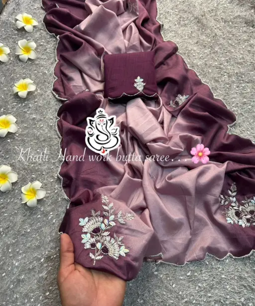 Party Wear Handwork Saree For Girls