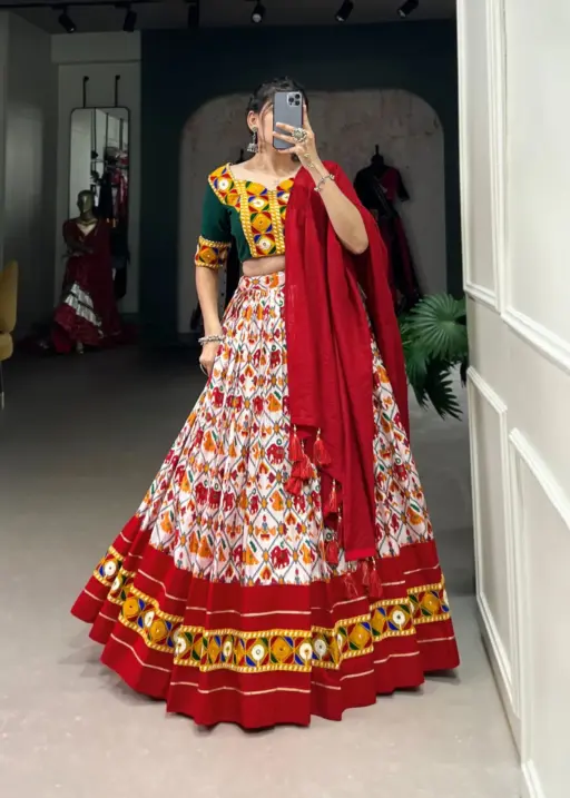 Patola Printed Lehenga For Girls