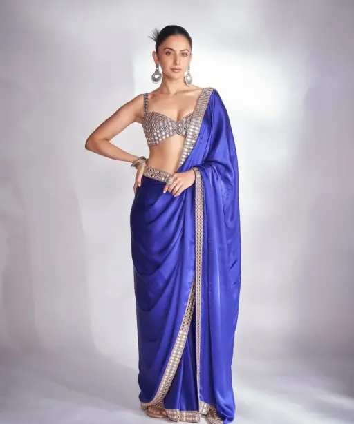 Rakul Preet Singh Royal Blue Bollywood Saree