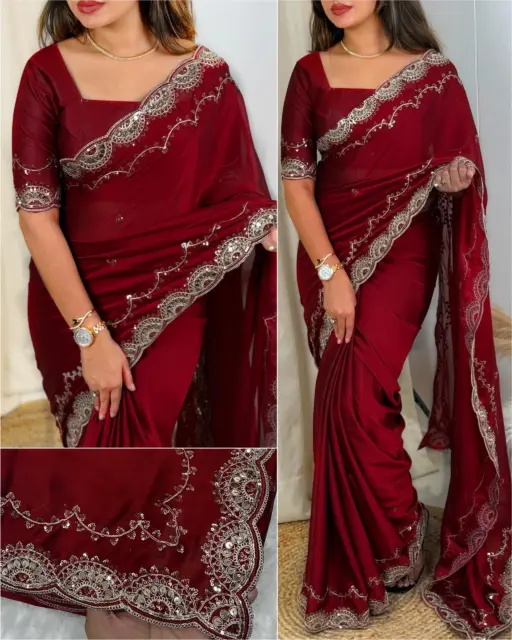Rich Party Wear Border Saree For Women