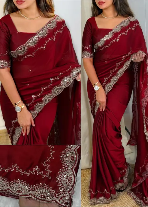 Rich Party Wear Border Saree For Women