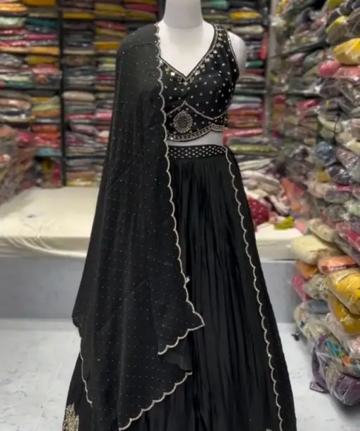 Stylish Bollywood Black Lehenga Choli