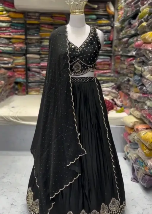 Stylish Bollywood Black Lehenga Choli