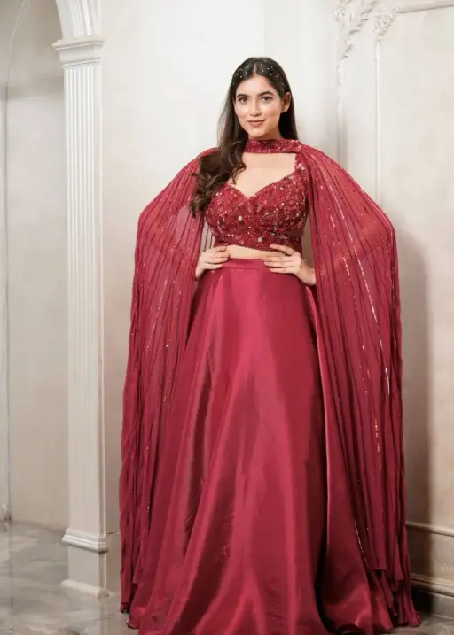 Stylish Red Sangeet Lehenga Choli