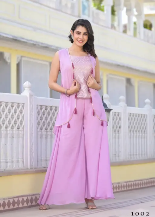 Wedding Wear Indo Western Plazzo With Jacket