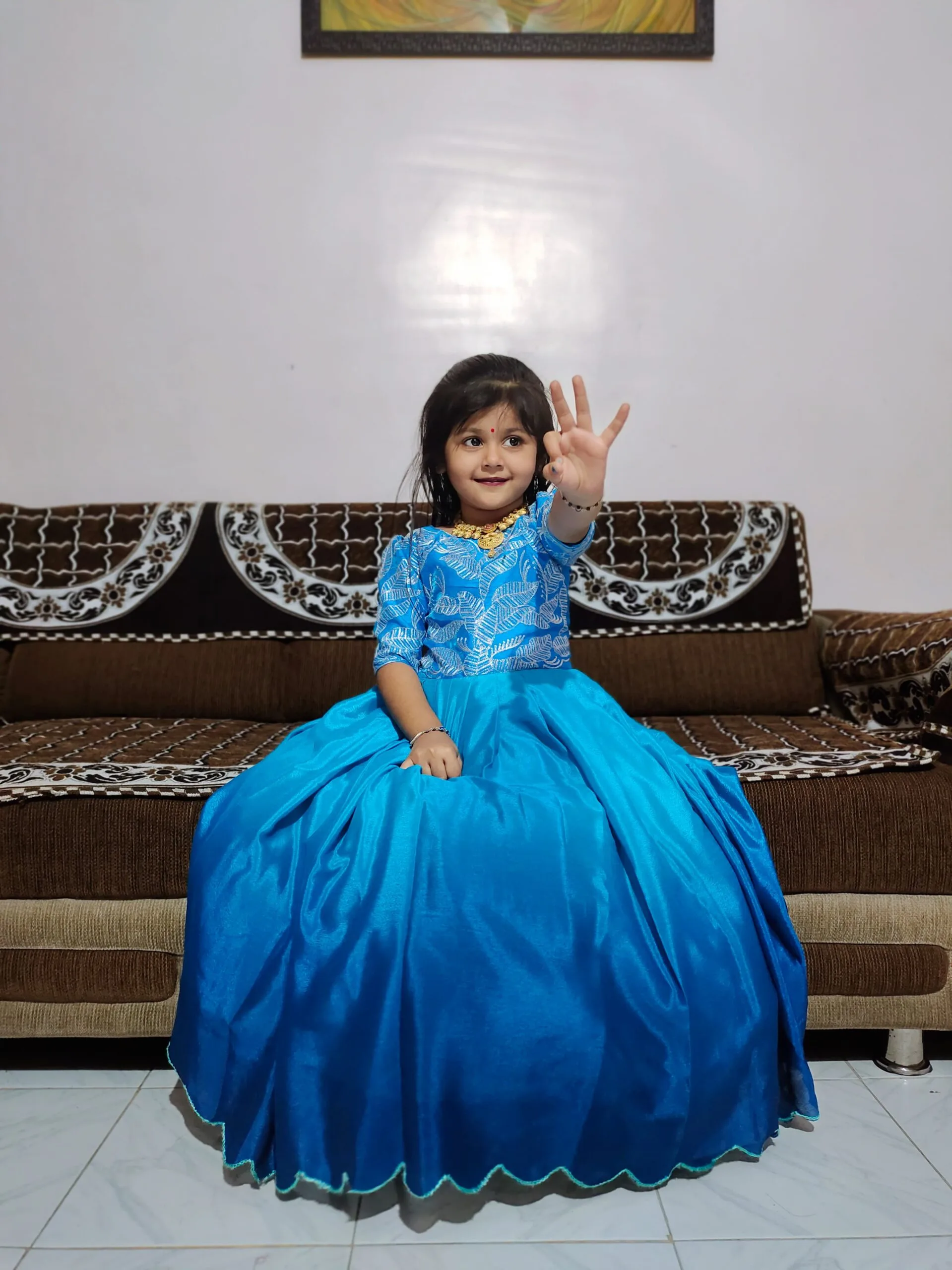 Readymade Girls Wedding Wear Gown For Kids - Image 7