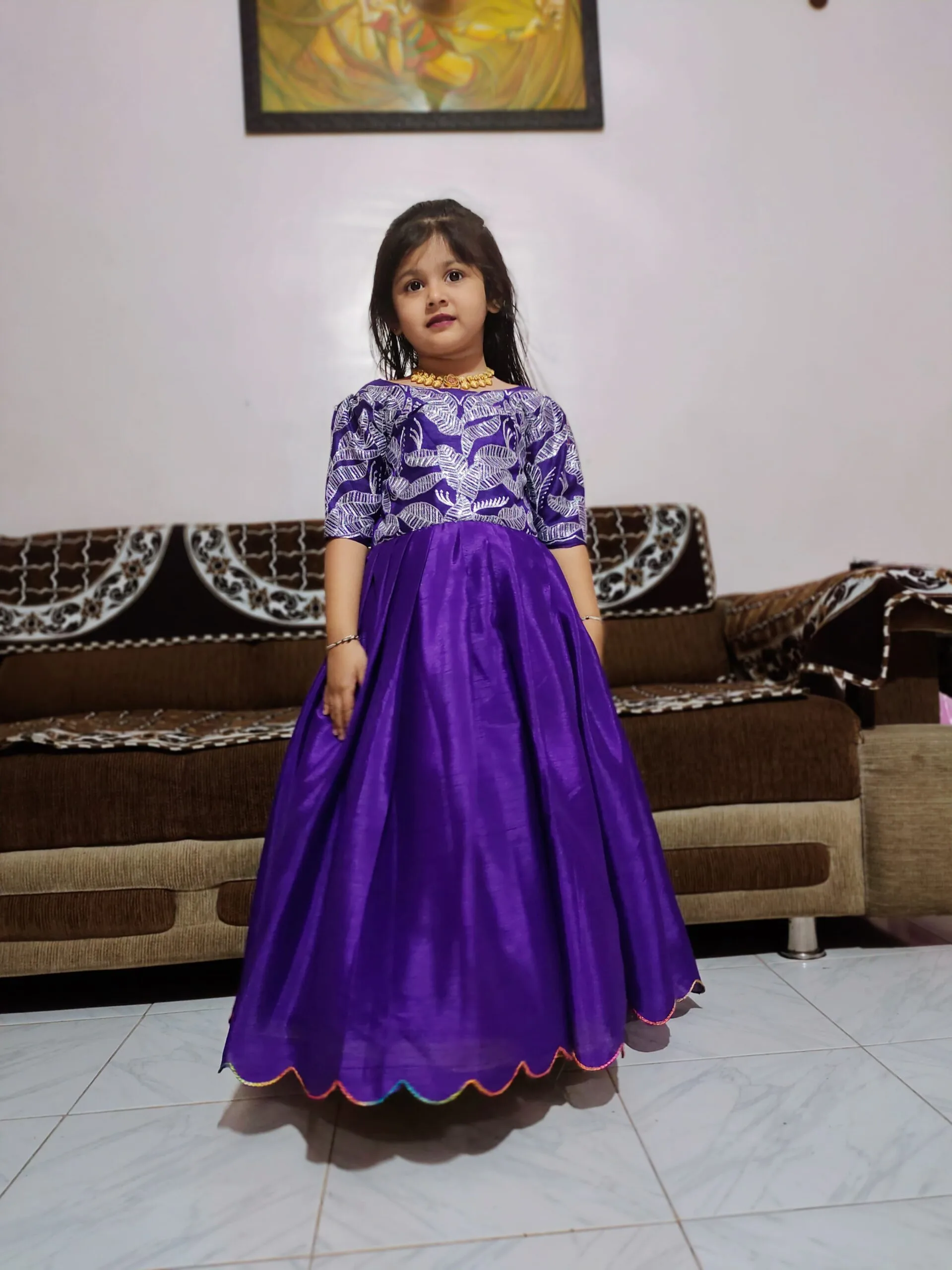 Readymade Girls Wedding Wear Gown For Kids - Image 4
