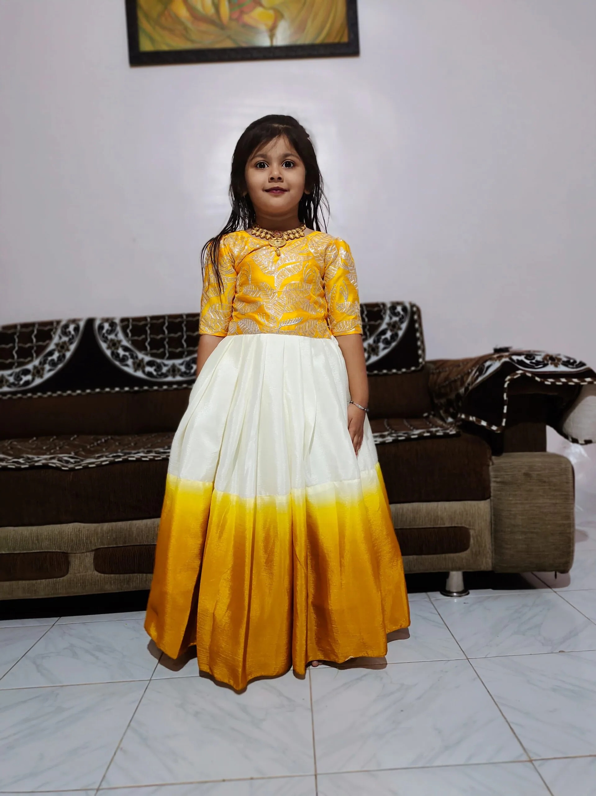 Readymade Girls Wedding Wear Gown For Kids - Image 5