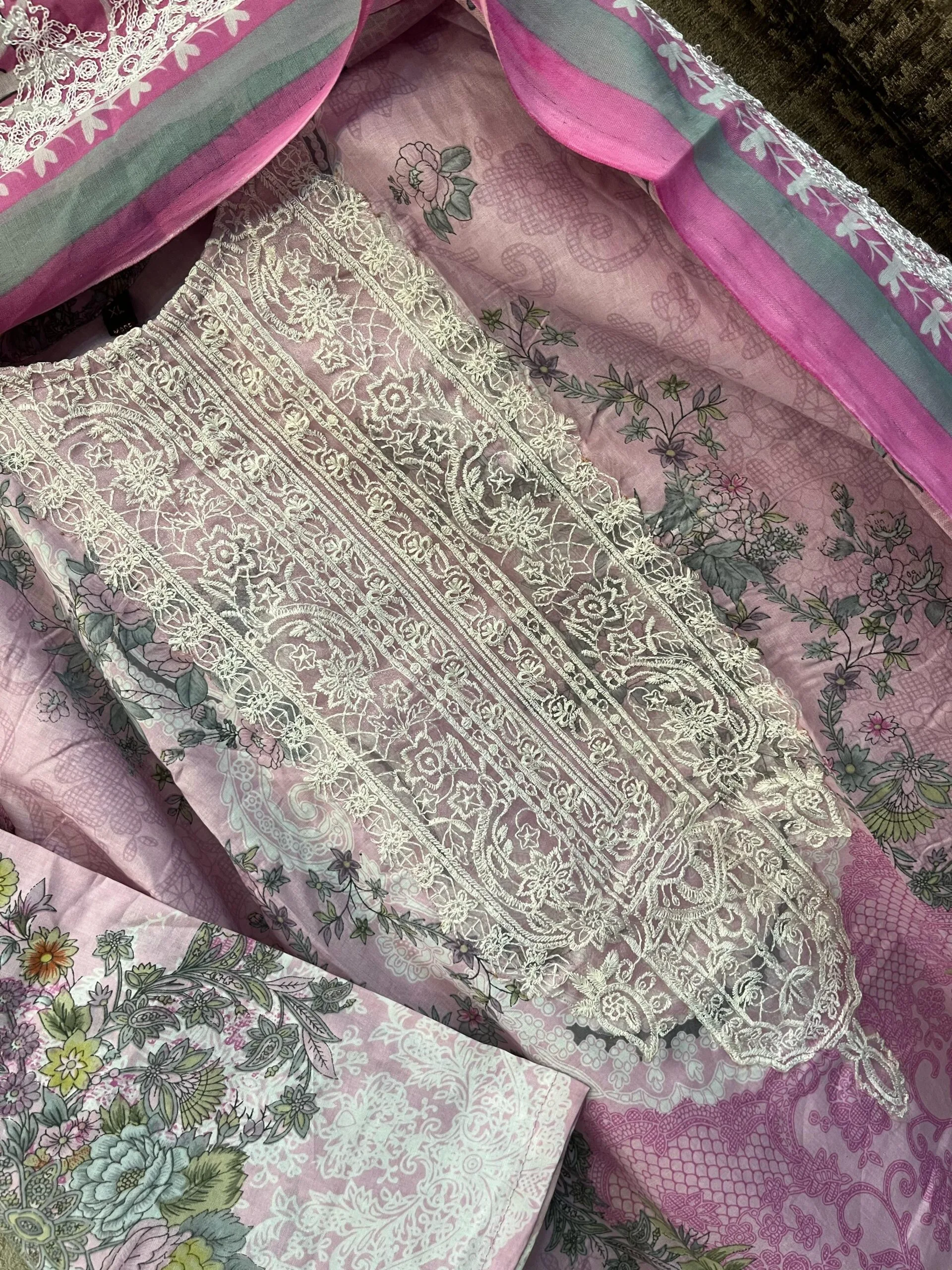 Heavy Embroidery Cotton Pakistani Salwar Suit - Image 6