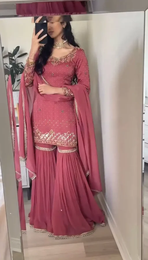 Pink Color Readymade Sharara Set