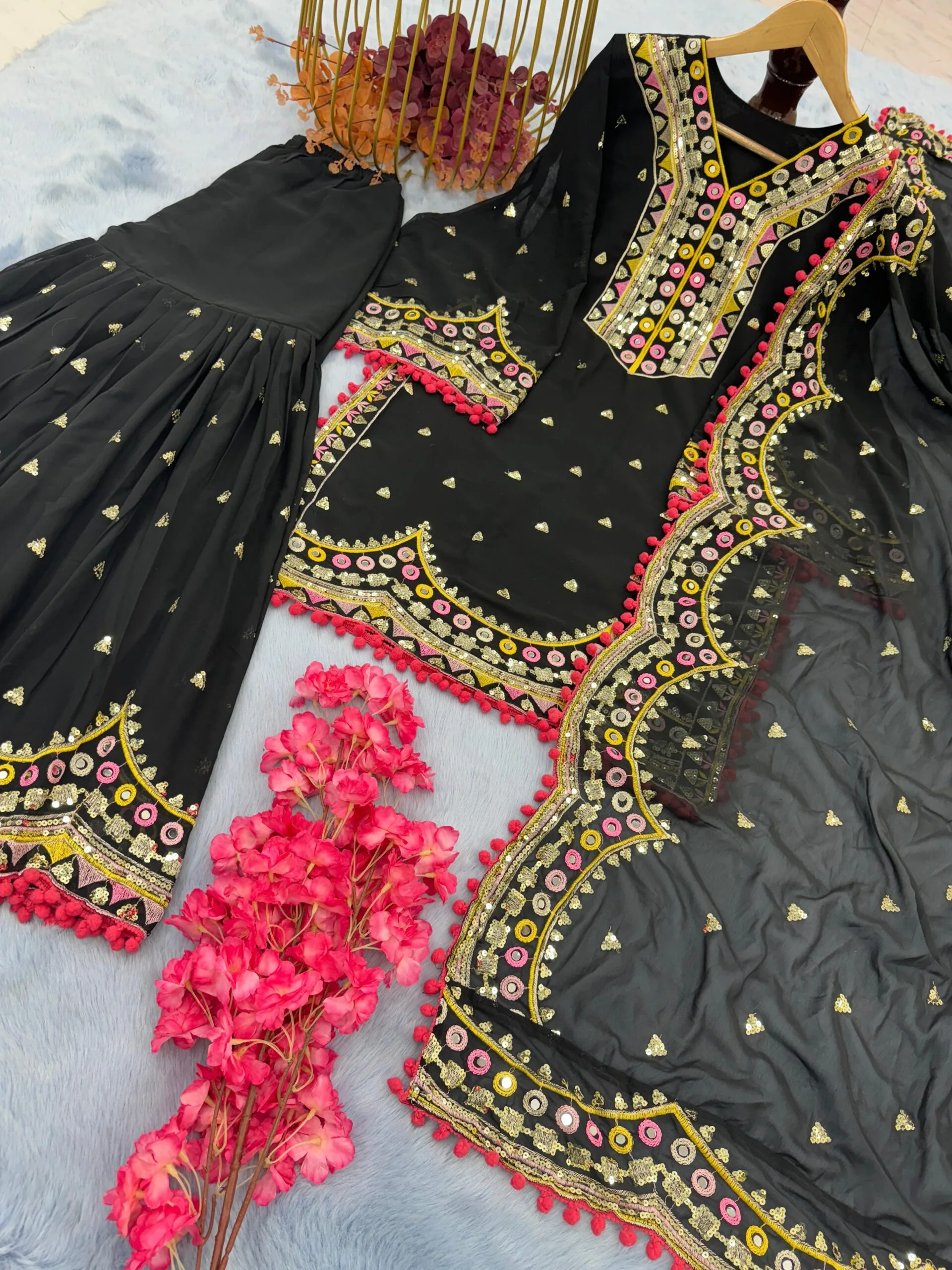 Designer White Color Sharara Suit Wore By Sara Ali Khan Bollywood Suits - Image 6