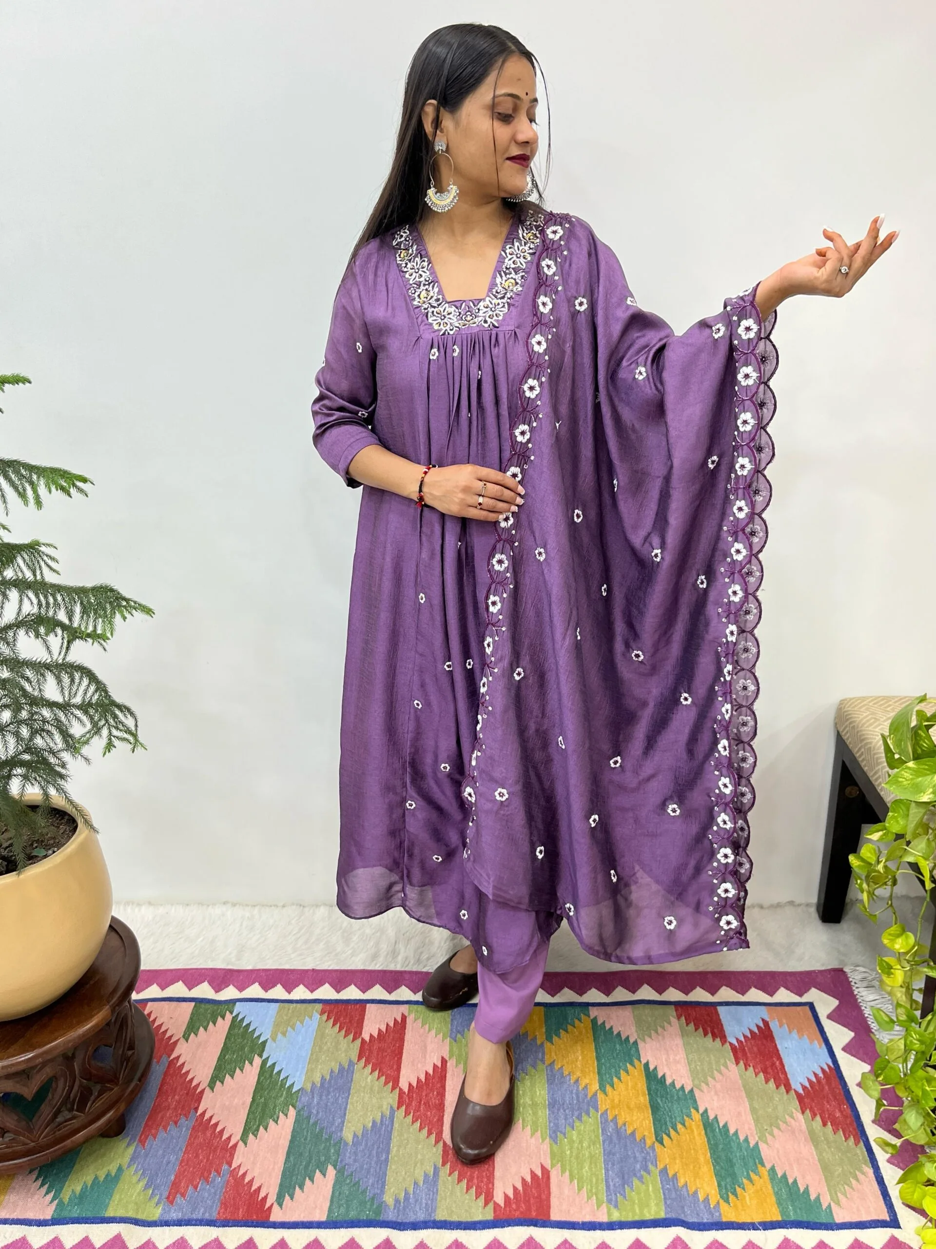 Premium Trending Handwork Gown Pant With Dupatta Set - Image 3