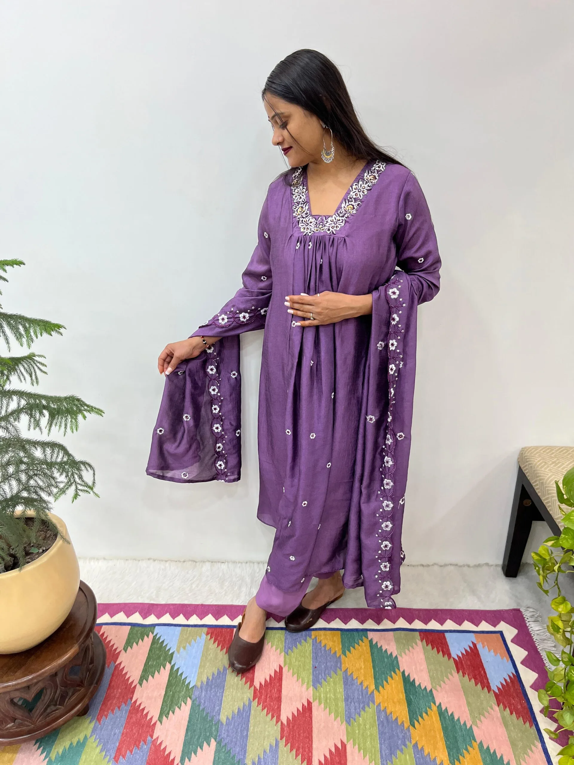Premium Trending Handwork Gown Pant With Dupatta Set - Image 4