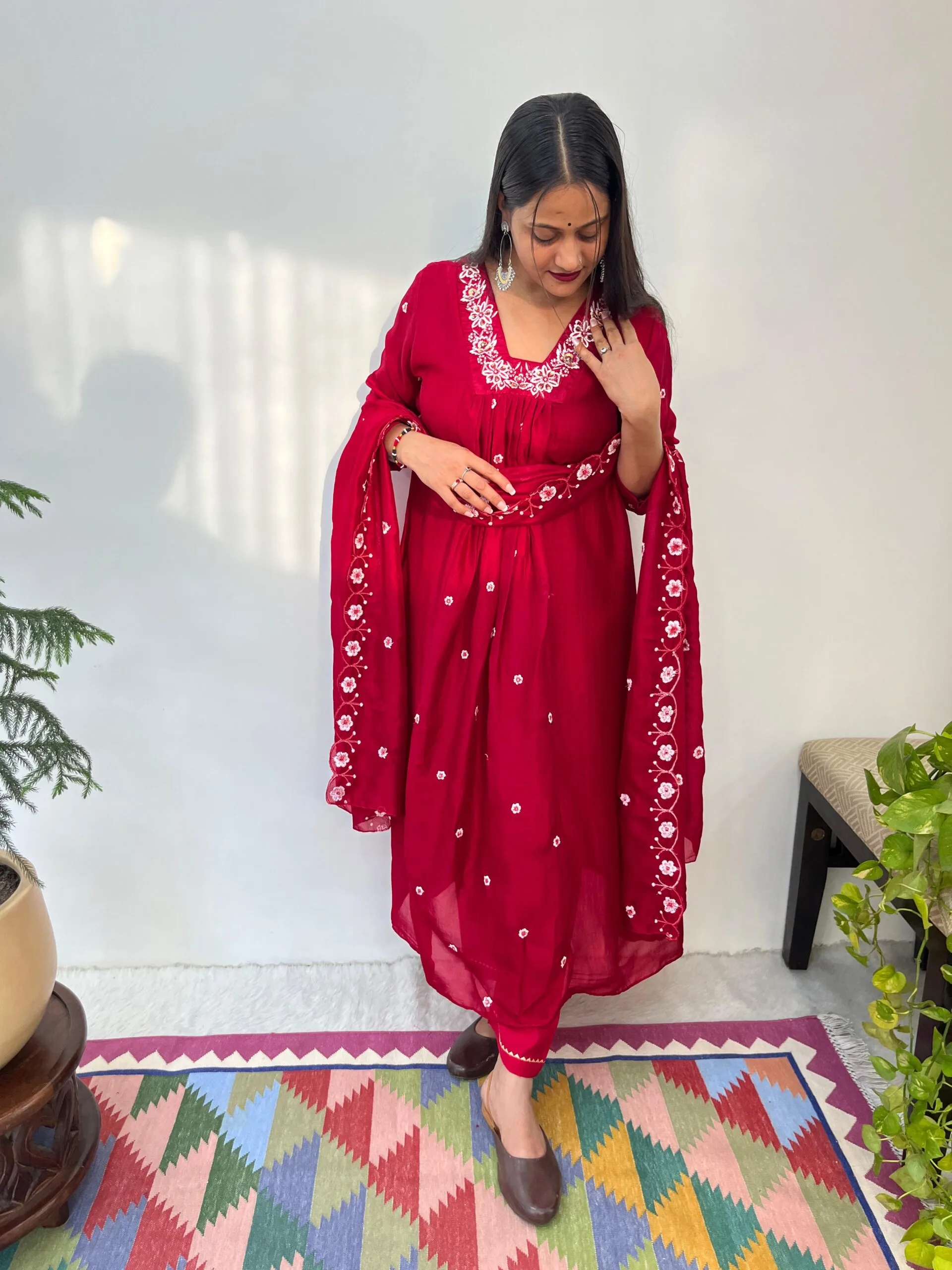 Premium Trending Handwork Gown Pant With Dupatta Set - Image 2