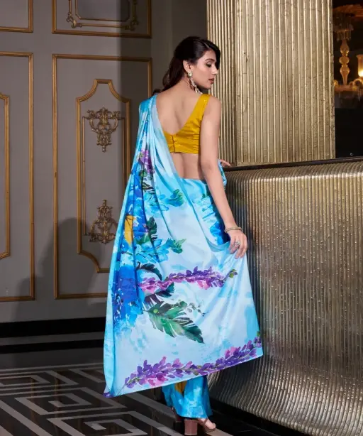 Designer Digital printed Party Wear Saree