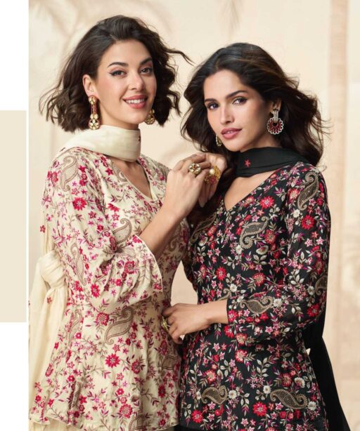 Designer Indo Western Crop Top With Sharara
