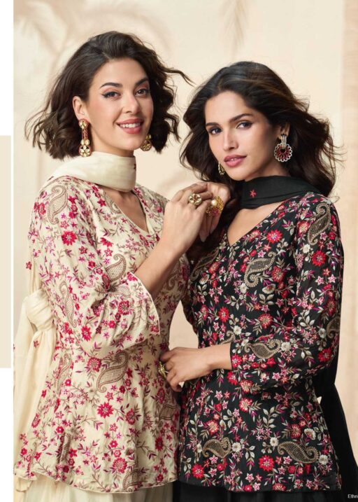 Designer Indo Western Crop Top With Sharara