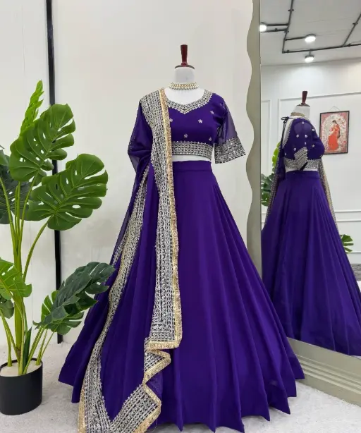 Fancy Purple Lehenga For Bridesmaid