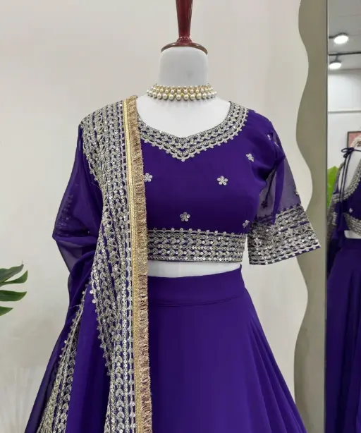 Fancy Purple Lehenga For Bridesmaid