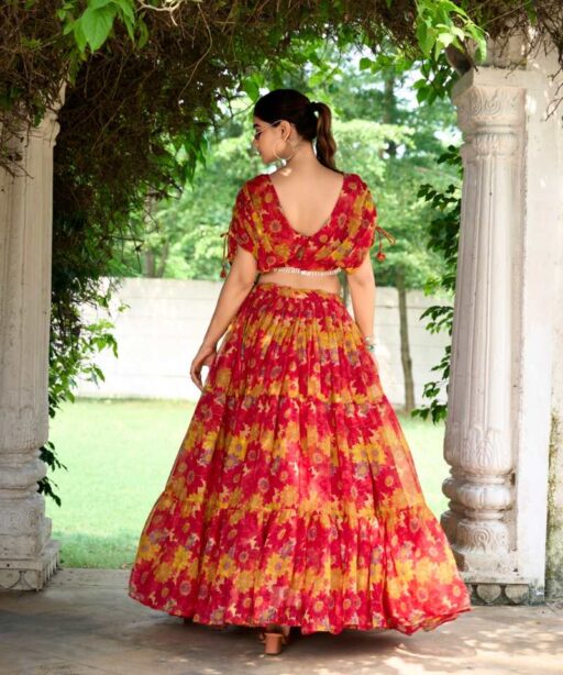 Floral Printed Readymade Lehenga Set