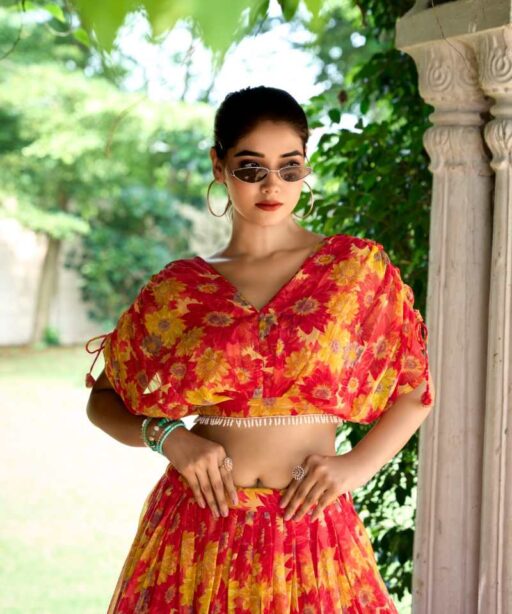 Floral Printed Readymade Lehenga Set